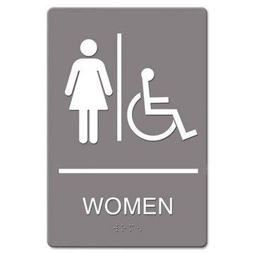 Headline® Sign Ada Sign, Women Restroom Wheelchair Accessible Symbol, Molded Plastic, 6 X 9 freeshipping - TVN Wholesale